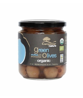 Organic Green Olives stuffed with Anchovies (CASE OF 12)