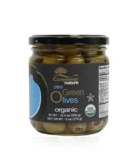 Organic Plain Pitted Green Olives (CASE OF 12)